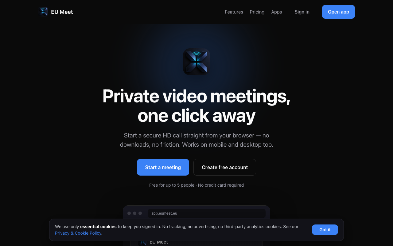 EU Meet — Video meeting platform