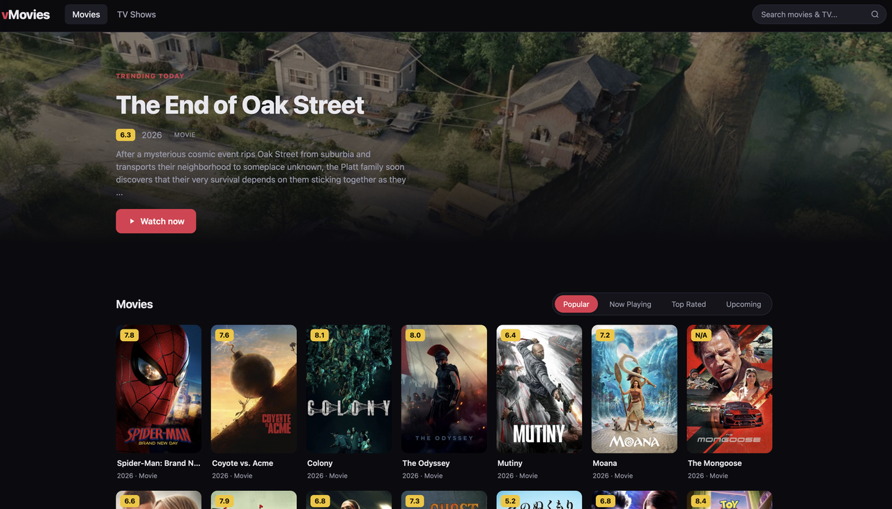 Vaha Movies — Personal streaming portal